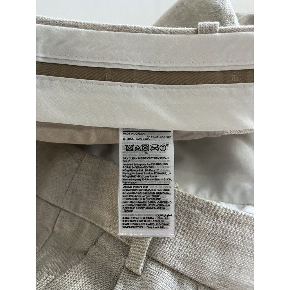 Banana Republic 100% Linen Shorts Beige Pleated High Waist 4 - Picture 5 of 7